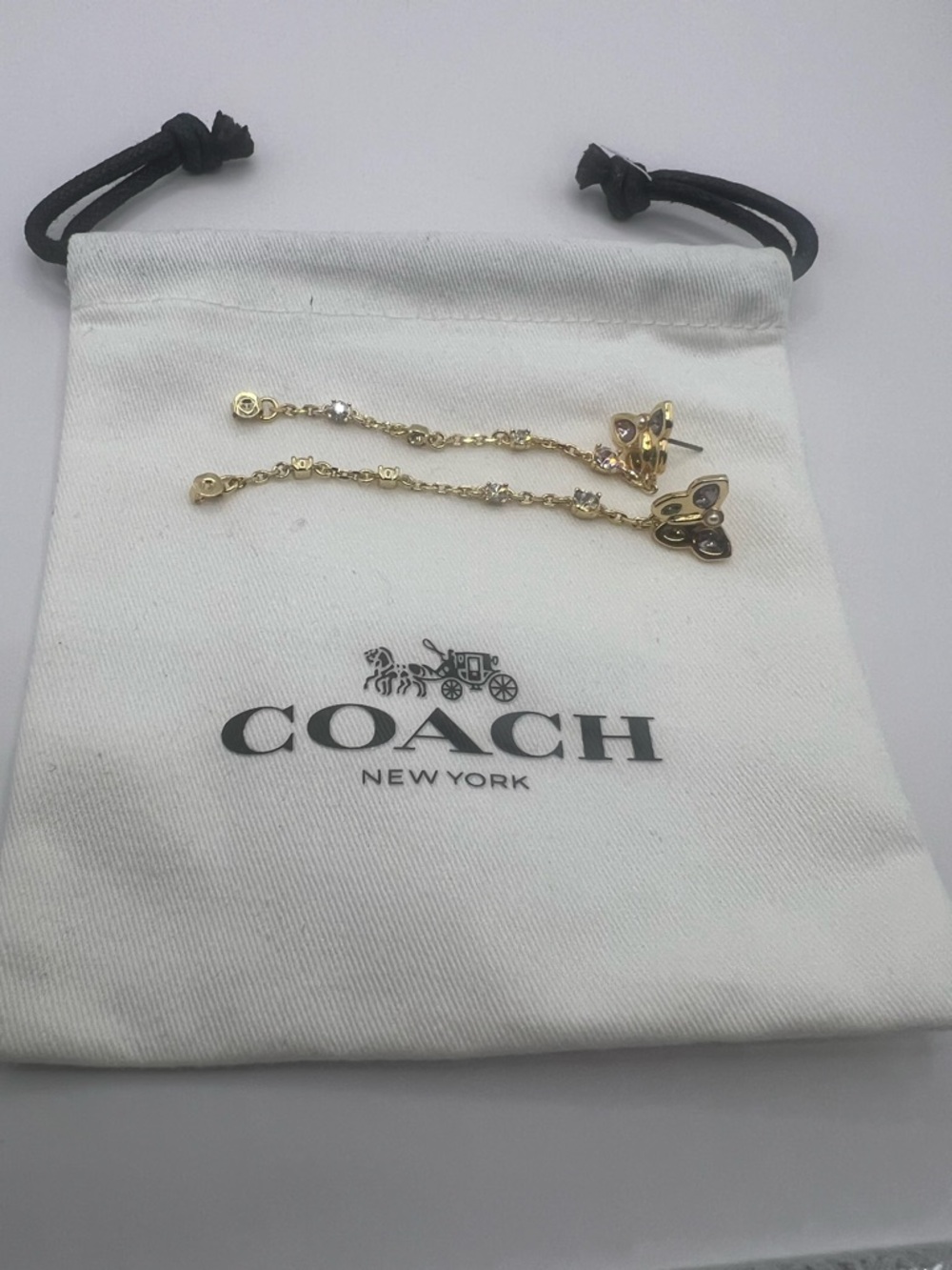 NWT Coach Butterfly Front Back Earrings Multi One Size - Picture 7 of 16